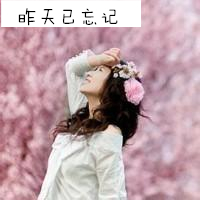 樱花树下美女QQ头像带字