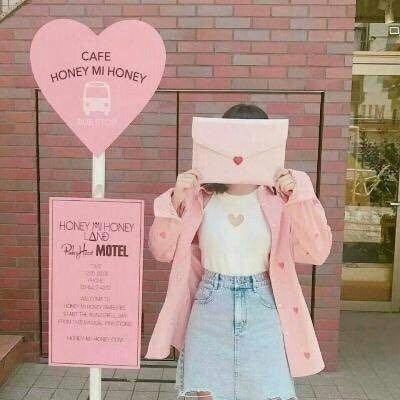 粉色萌萌哒韩国美少女头像图片
